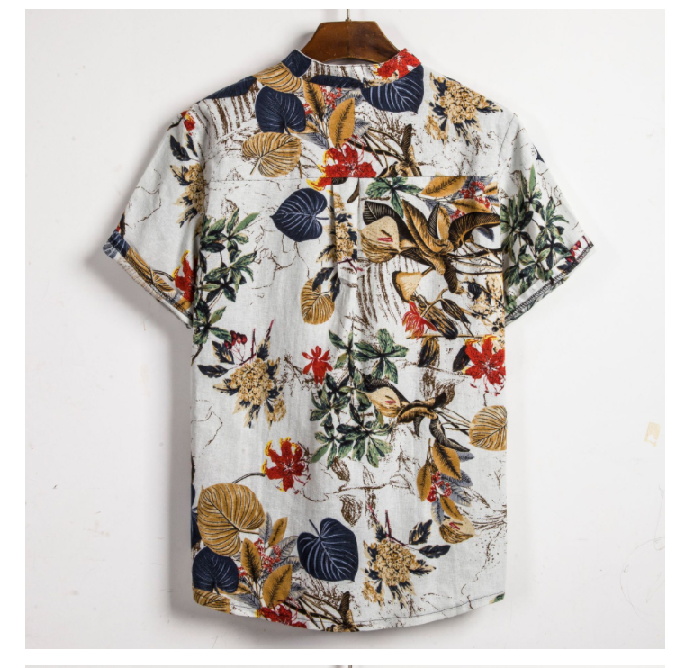 New Men's Hot-selling Floral Short Sleeve Shirt