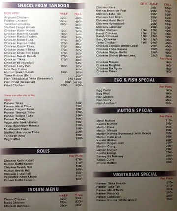 Dills Chawla Restaurant menu 