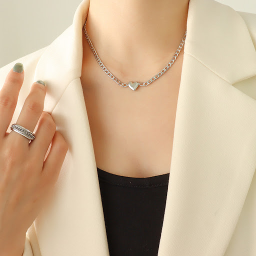 Title 5, Titanium stalen 18K echt gouden sleutelbeenkett...