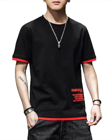 Casual short sleeve printed t-shirt - 0