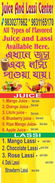 Juice And Lassi Center menu 1