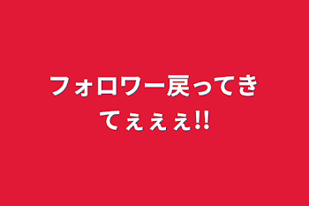 フォロワー戻ってきてぇぇぇ!!