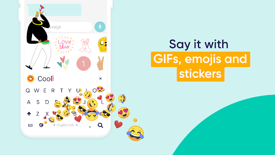 Fleksy Ergonomic Keyboard 2020 Emoji GIF v10.2.4 APK 1