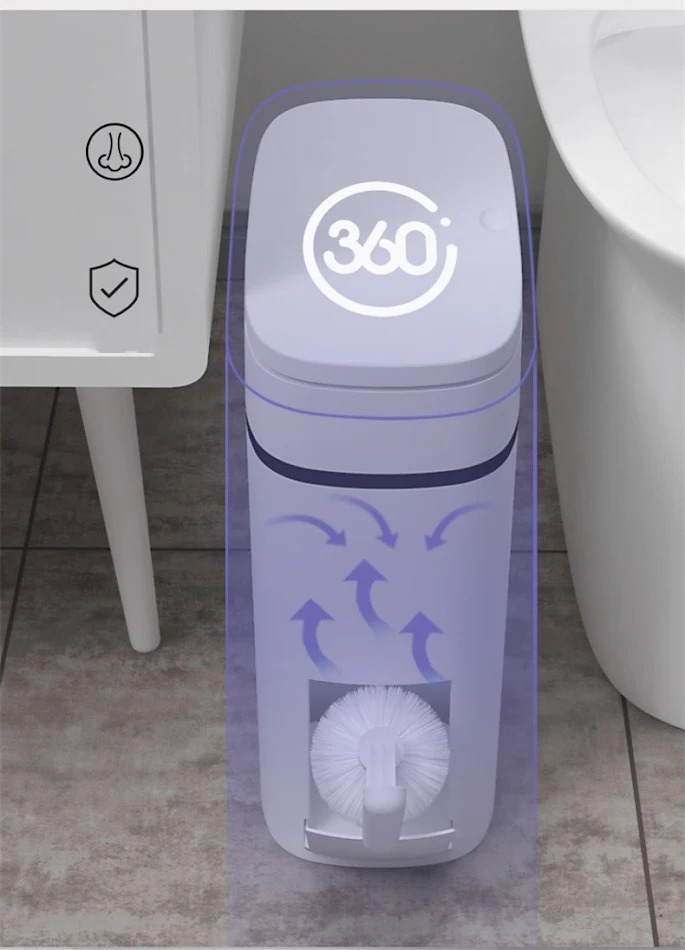 Uski košt za otpatke za WC sa poklopcem – Štedi prostor, sprečava mirise, diskretan i elegantan, idealan za male toalete.