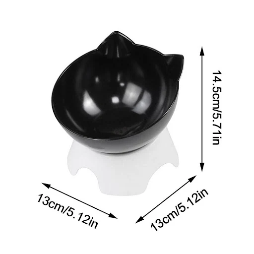 1pcs Pet Cat Bowl Elevated Tilt Feeding And Drinking Water Dispenser Transparent Plastic Food Bowl High Foot Bowl