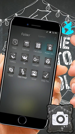 Blackboard Sketch Launcher Theme ?
