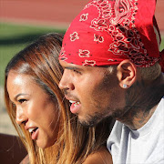 Karrueche Tran and Chris Brown at a charity football game.