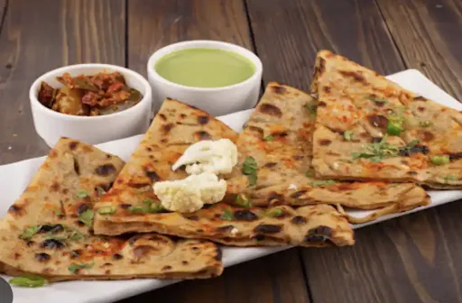 Paneer Paratha + Butter + Pickle