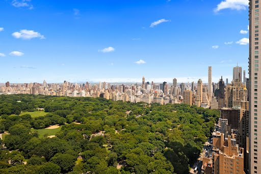 Aerial view Central Park and skyscrapers in this luxury apartment / penthouse for sale in New York ($7,500,000)