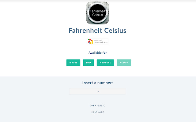 Fahrenheit Celsius chrome extension