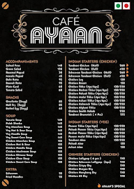 Cafe Ayaan menu 1