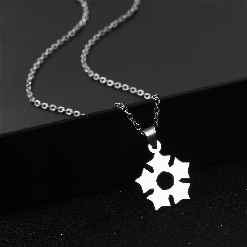 Colar Geométrico Vazado Simples Aço Inoxidável Corte Preciso Joia Minimalista para Mulheres Elegância e Sofisticação
