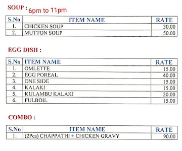 Sri Pandiyan Biriyani Centre menu 