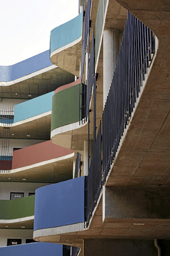 A view from the interior courtyard of Corner Fox in Joburg's CBD.