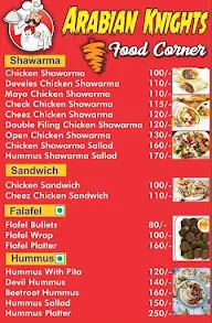 Arabian Knights menu 1