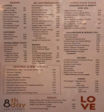 8Th Day Cafe & Bakery menu 