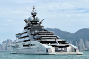 The 141m superyacht Nord, reportedly owned by sanctioned Russian oligarch Alexey Mordashov, in Hong Kong on October 20 2022. 