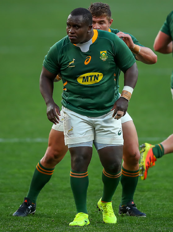 Bok prop Trevor Nyakane earlier this year against Argentina in the Nelson Mandela Bay Stadium. Nyakane is off to France to join Racing 92.