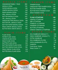 Vanakkam Dosa Corner menu 1