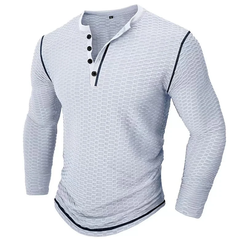 Maglia a maniche lunghe da uomo, ideale per ogni occasione. Comoda, versatile e alla moda, perfetta per un look casual o elegante.