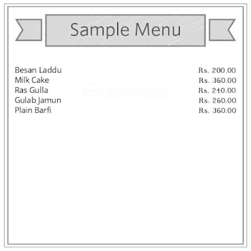 New Shri Ram Sweets menu 