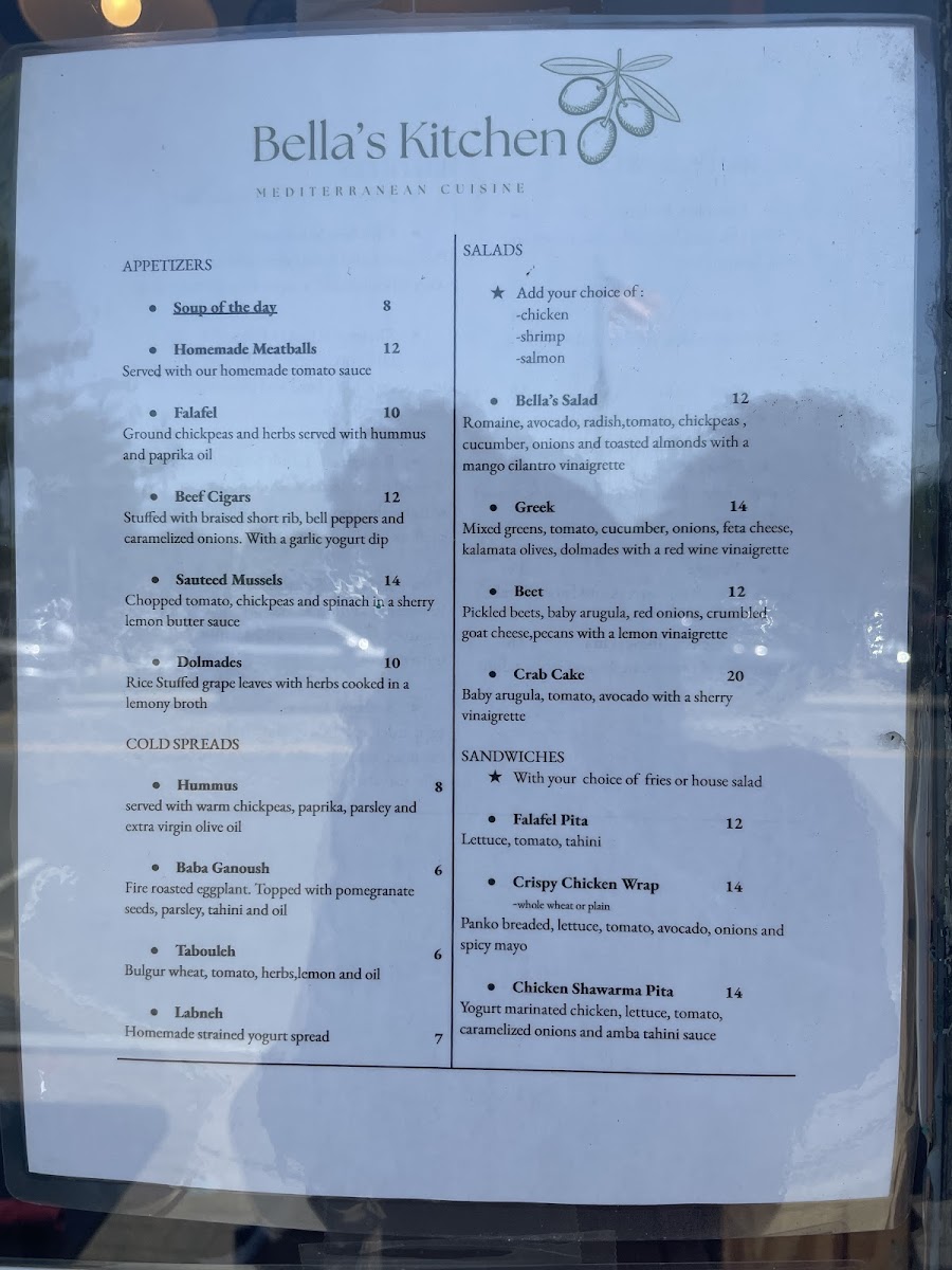 Bella's Kitchen gluten-free menu