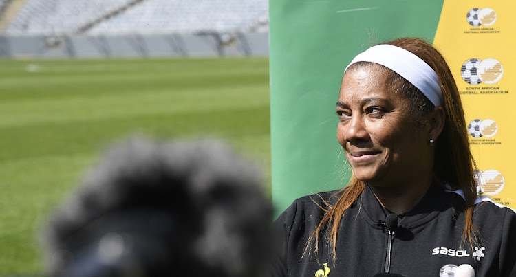 Banyana Banyana coach Desiree Ellis during a press conference at Orlando Stadium on September 1 2022.