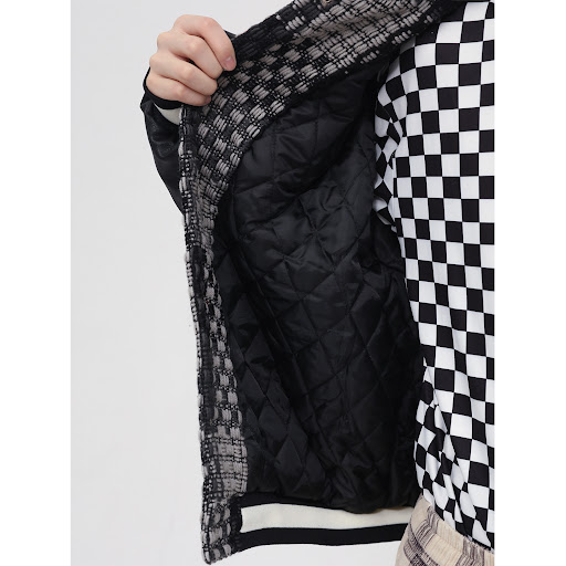 Title 4, Plaid Stitching Design Trendy Brand Quilted Jac...