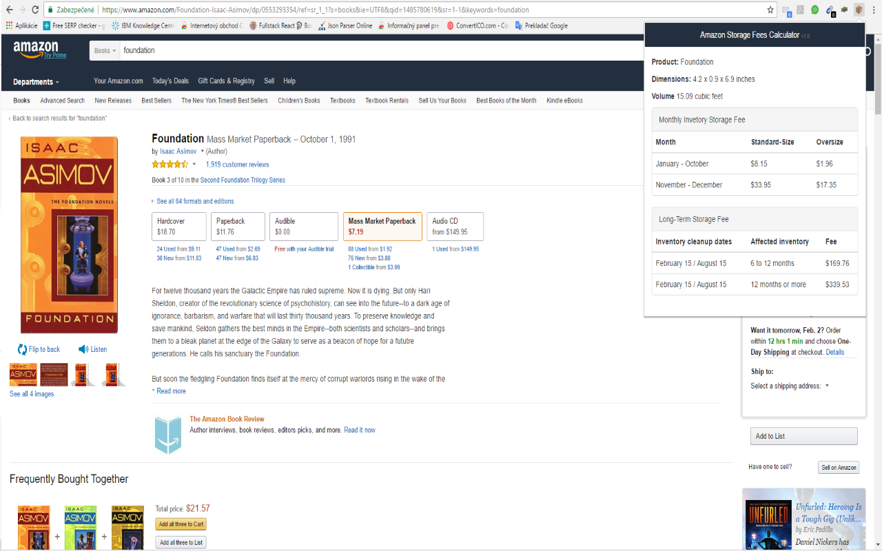 Amazon Storage Fees Calculator Preview image 2