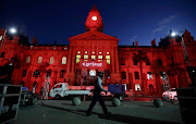 Cape Town City Hall was lit up in red by the local live events and entertainment industry on Wednesday night.