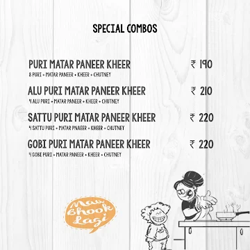 Maa Bhook Lagi menu 