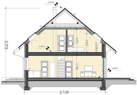 Jaskółka 3 bez garażu - Przekrój