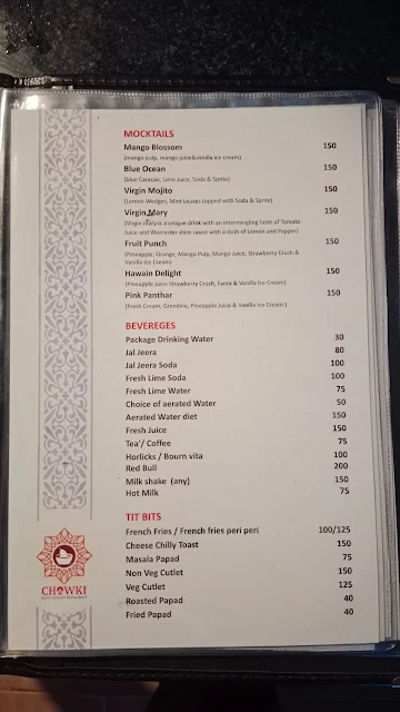 Chowki Multicuisine Restaurant menu 