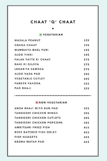 Q'BA menu 