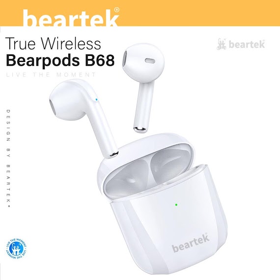 Tai Nghe Bluetooth Beartek Bearpods B68 True Wireless Đổi Tên, Chạm Cảm Ứng, Cửa Sổ Kết Nối