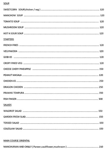 Golden Fork - Maurya Rajadhani menu 