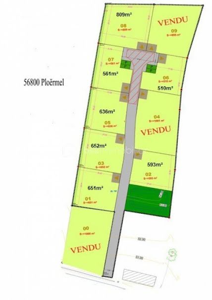 Vente terrain  510 m² à Ploermel (56800), 68 000 €