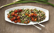 Roasted tomato and black eyed bean salad.