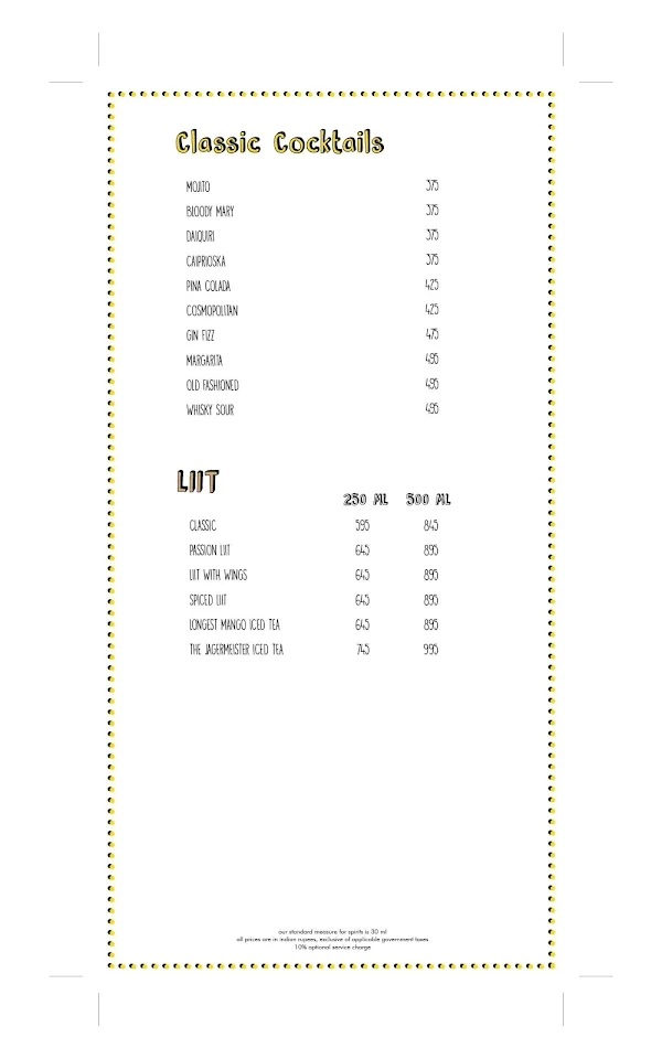 Farzi Cafe menu 