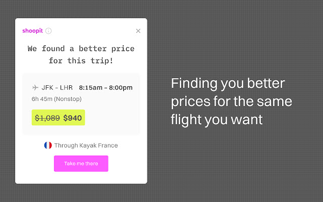 shoopit - pay less for travel chrome extension