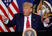 US President Donald Trump speaks during a roundtable on 