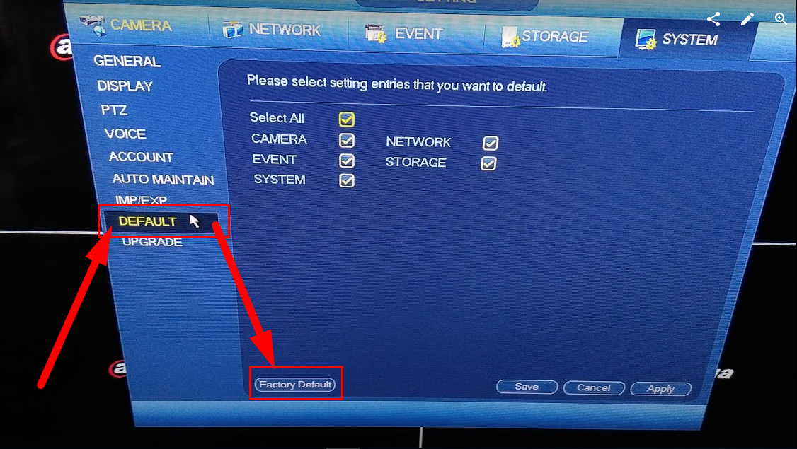 Hướng Dẫn Reset Đầu Ghi Dahua Về Mặc Định