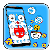 Kawaii Blue Cat Cartoon Theme! 1.1.5 Icon