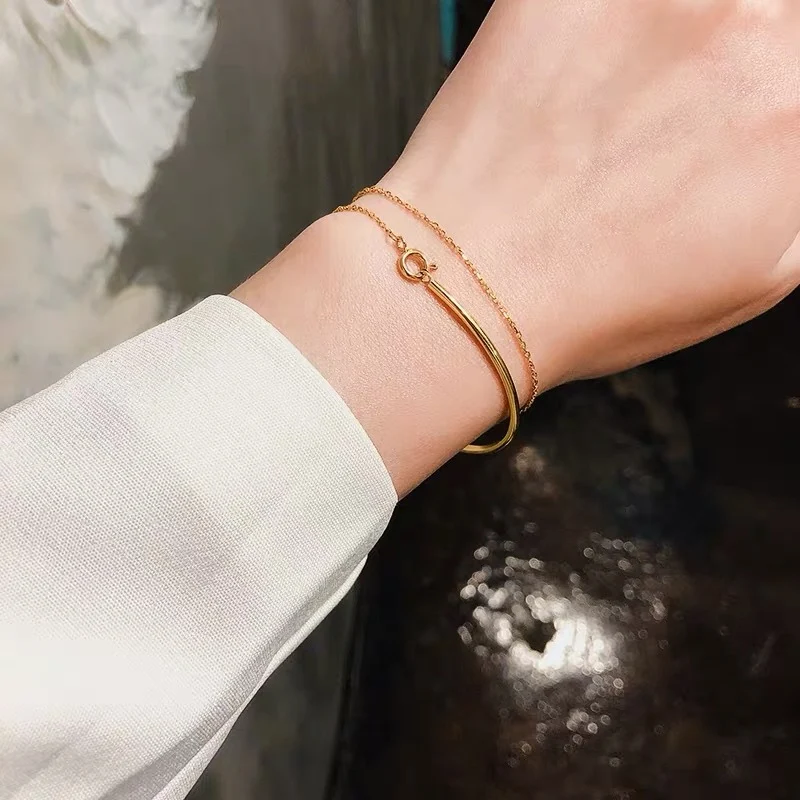 Titanium staal damesarmband