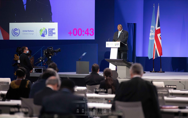 President Uhuru Kenyatta at COP26 on November 1, 2021.