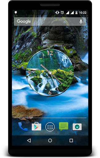 Waterfall Clock Live Wallpaper