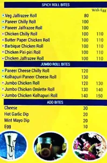 Roll Bites menu 