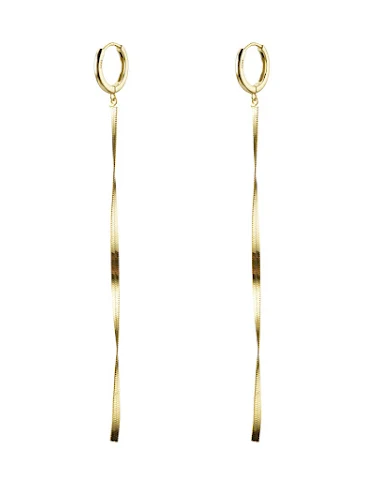 Sterling Silver Long Snake Earrings - 1