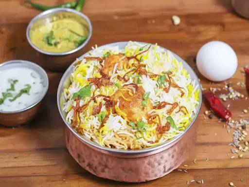 Egg Biryani Half( With Salan And Raita ) Serves 1