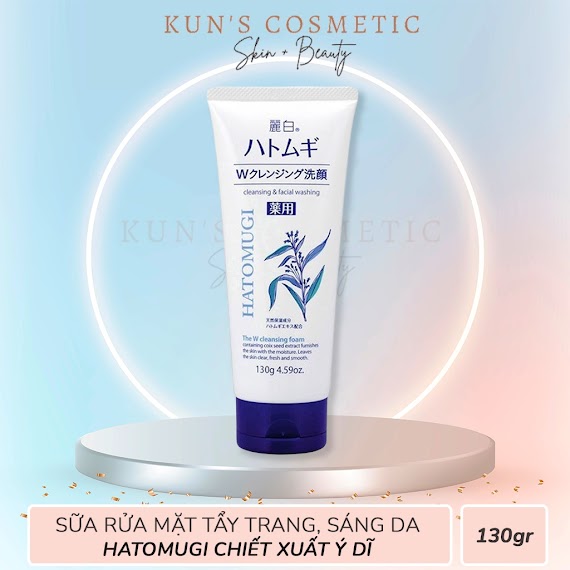 Sữa Rửa Mặt Tẩy Trang Hatomugi Chiết Xuất Ý Dĩ Sáng Da 130G